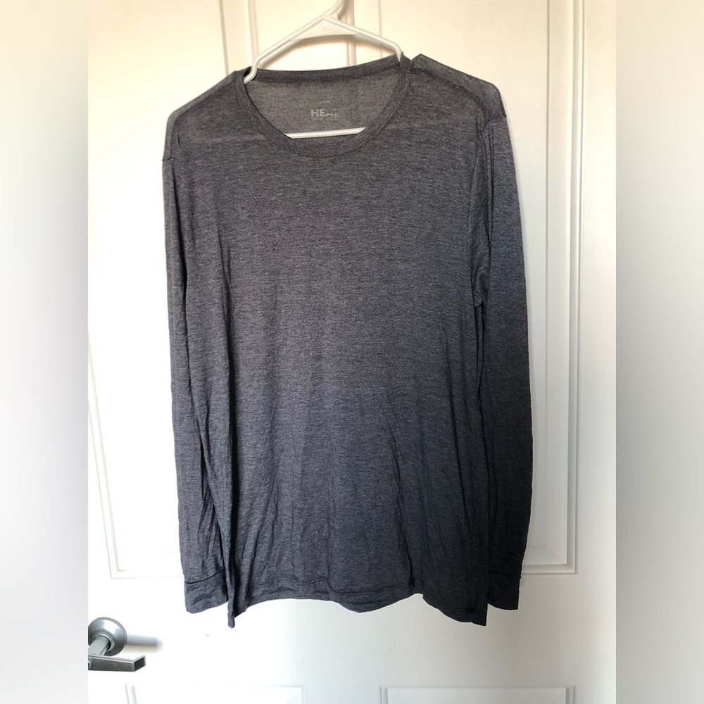 32 Degrees Heat Men’s Waterproof Grey Crew Neck T-Shirt Top Long Sleeve